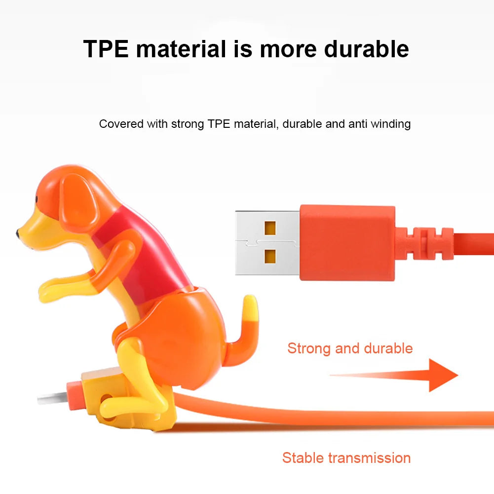 Funny Humping Dog Fast Charger Micro Usb/Ios/Type-C Charging Cable for Apple Android Phone Charger Data Line Decompression Toys