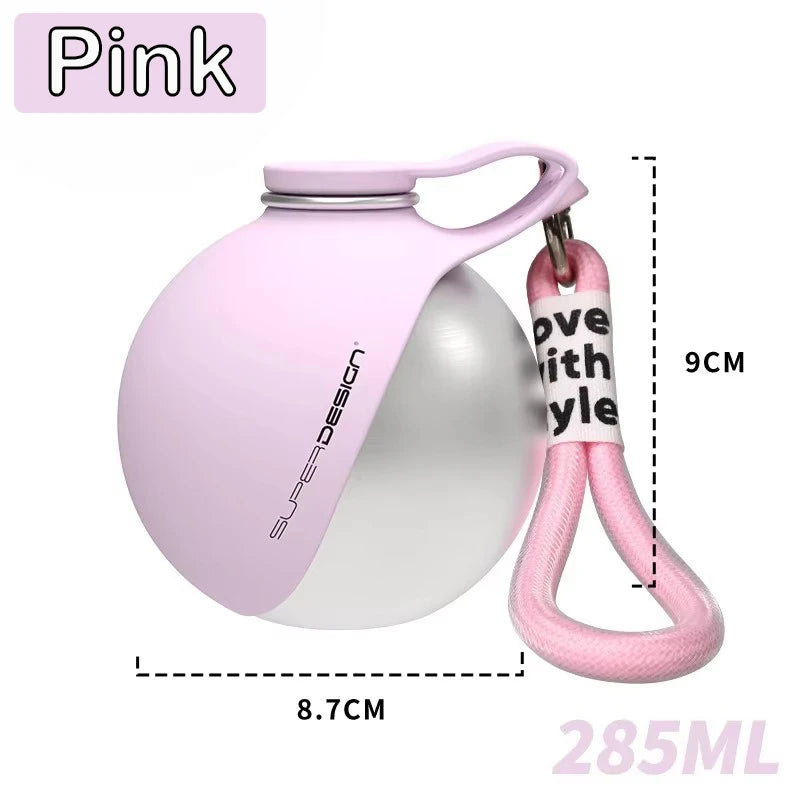 Stay Hydrated on the Go: 2-In-1 Portable Dog Water Bottle - 285ML Stainless Steel & Silicone, Leak-Proof Design for Small Dogs