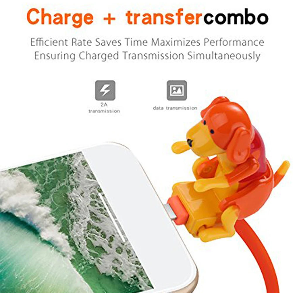 Funny Humping Dog Fast Charger Micro Usb/Ios/Type-C Charging Cable for Apple Android Phone Charger Data Line Decompression Toys