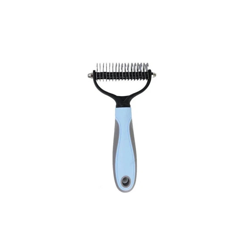 Pet Deshedding Brush Two Sided Pet Grooming Comb Stainless Steel Shedding Pet Comb Professional Hair Removal Brush for Dogs Cats