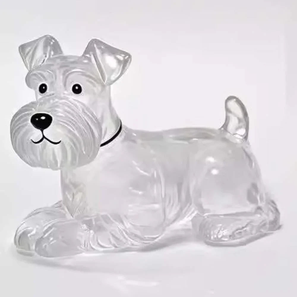 Dog Shape Dog Hair Storage Box Transparent DIY Handmade Pet Hair Keychain Hair Grooming Keyring Puppy Pendants Backpack