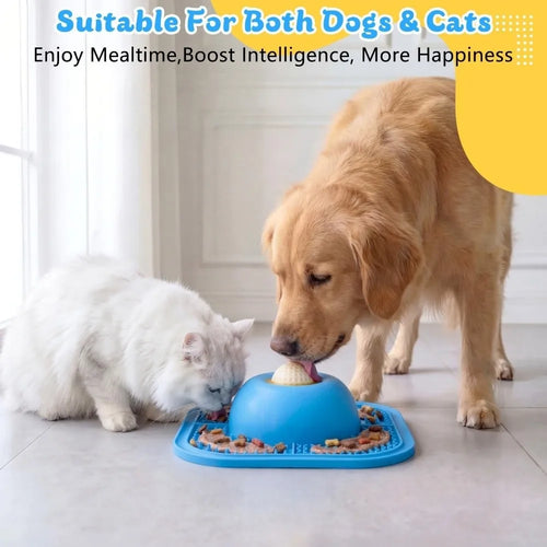Resin Slow Feeder Dog Bowls Thick Liquid Treat Anti-Slip Dog Slow Eat Bowl Interactive Rolling Ball Puppy Licking Toy