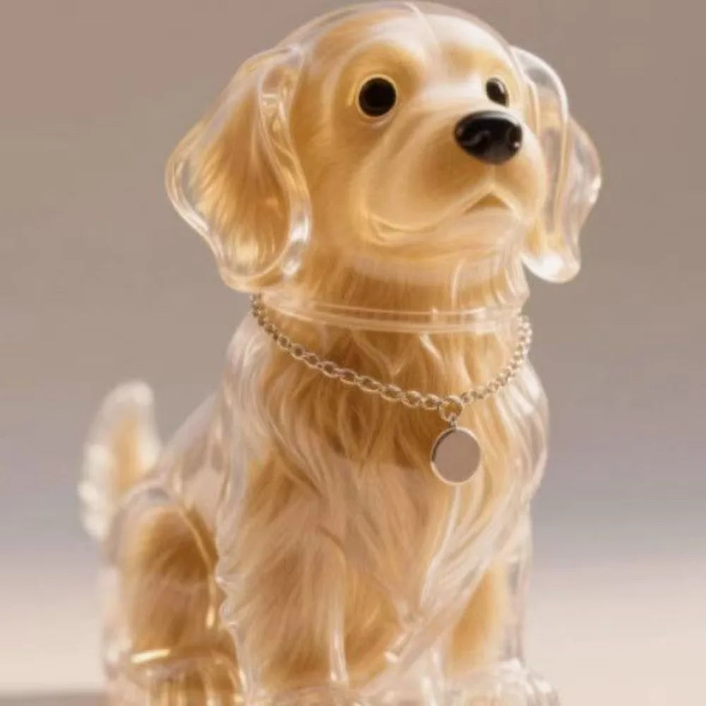 Dog Shape Dog Hair Storage Box Transparent DIY Handmade Pet Hair Keychain Hair Grooming Keyring Puppy Pendants Backpack