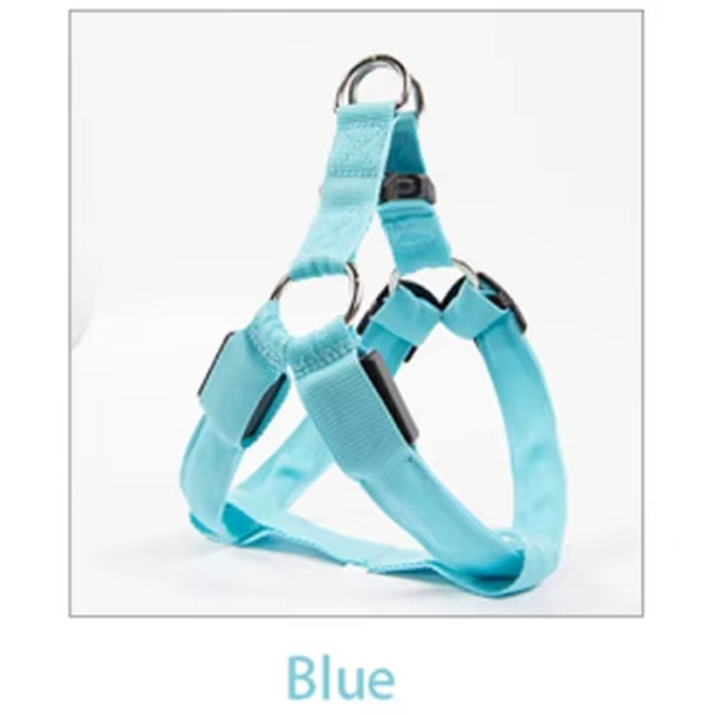 Nylon Pet Safety Harness Dog Accessories Flashing Light Harness LED Dog Harness Leash Rope Belt LED Dog Collar Vest Pet Supplies