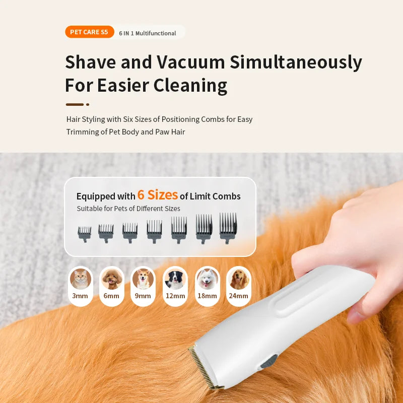 Smart Dog Cat Hair Brush Grooming Vacuum Cleaner Kit for Pets