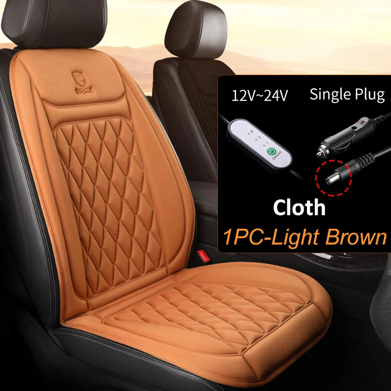 12/24V Heated Car Seat Cover Electric Car Seat Heating Pad Warm Winter Heated Seats Cushion Universal Automobile Seat Covers