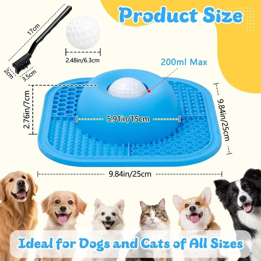 Resin Slow Feeder Dog Bowls Thick Liquid Treat Anti-Slip Dog Slow Eat Bowl Interactive Rolling Ball Puppy Licking Toy