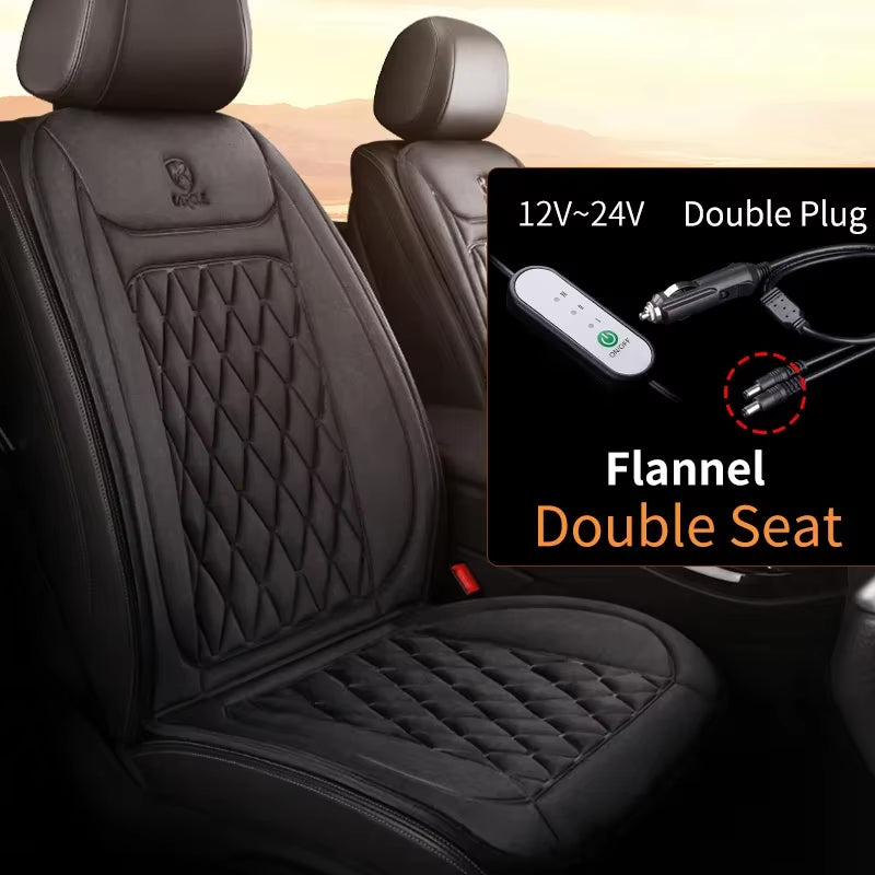 12/24V Heated Car Seat Cover Electric Car Seat Heating Pad Warm Winter Heated Seats Cushion Universal Automobile Seat Covers