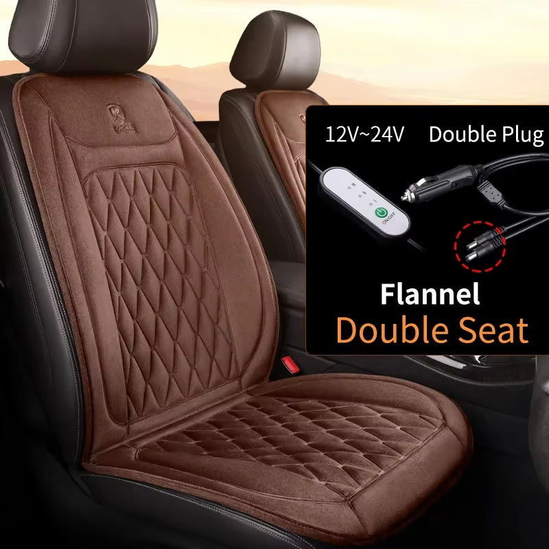 12/24V Heated Car Seat Cover Electric Car Seat Heating Pad Warm Winter Heated Seats Cushion Universal Automobile Seat Covers