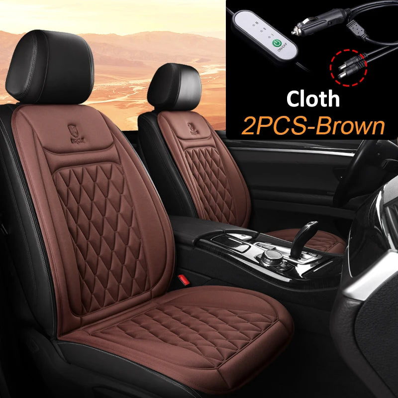 12/24V Heated Car Seat Cover Electric Car Seat Heating Pad Warm Winter Heated Seats Cushion Universal Automobile Seat Covers