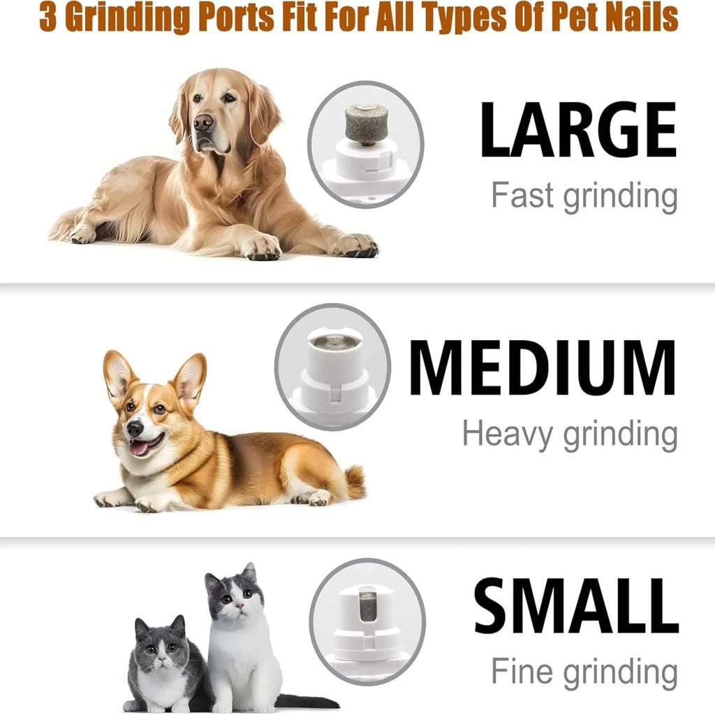 Pet Nail Clippers, Quiet Pet Nail Grinder with 2 LED Lights for Large Medium Small Puppy Dogs and Cats
