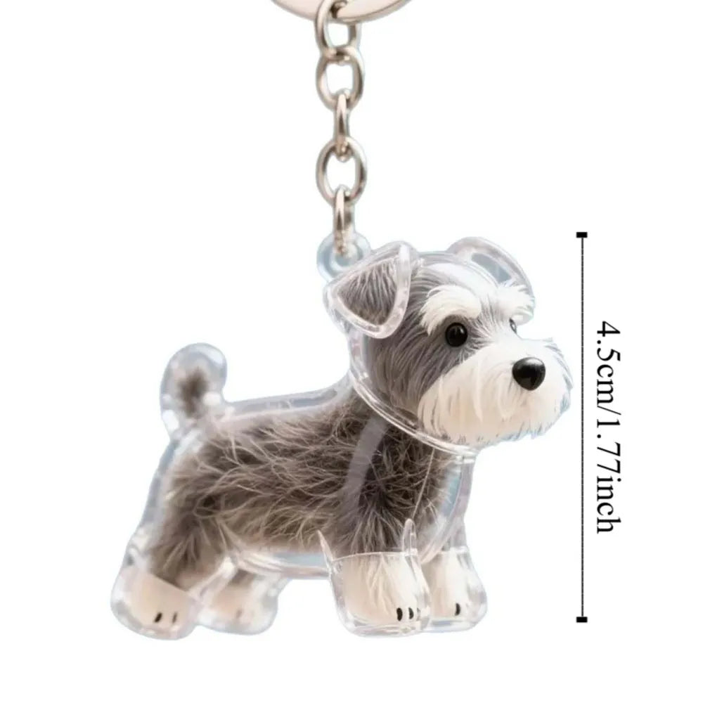 Dog Shape Dog Hair Storage Box Transparent DIY Handmade Pet Hair Keychain Hair Grooming Keyring Puppy Pendants Backpack
