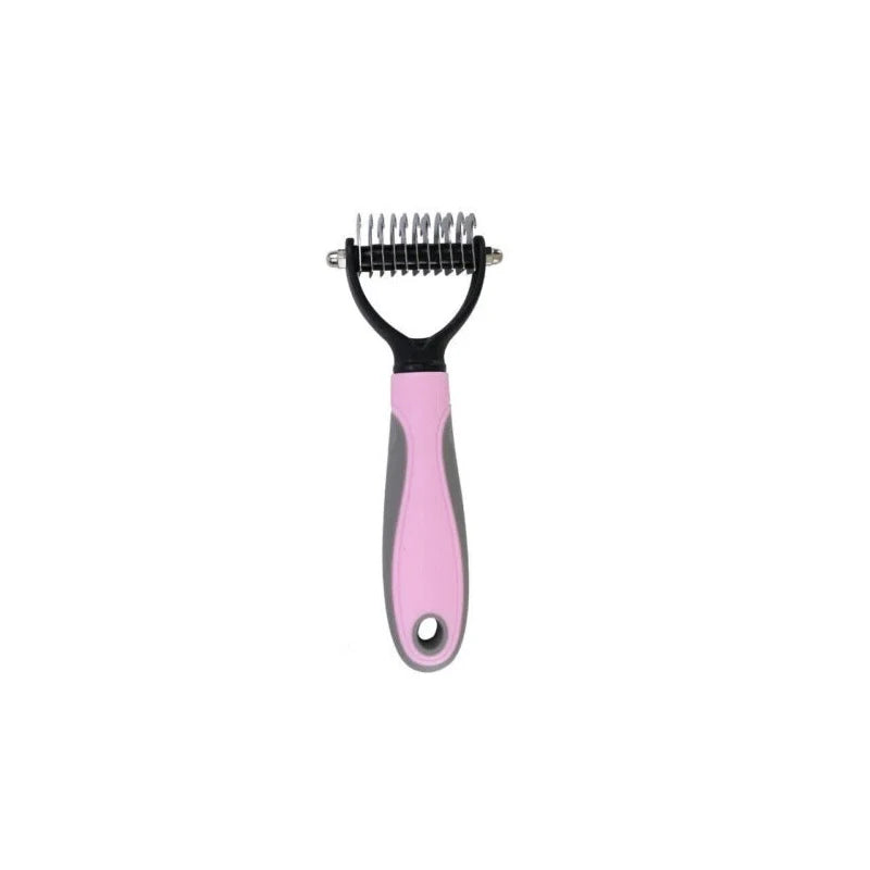 Pet Deshedding Brush Two Sided Pet Grooming Comb Stainless Steel Shedding Pet Comb Professional Hair Removal Brush for Dogs Cats