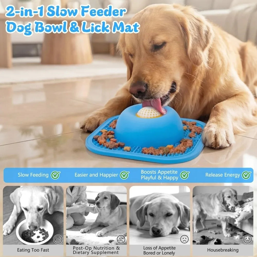 Resin Slow Feeder Dog Bowls Thick Liquid Treat Anti-Slip Dog Slow Eat Bowl Interactive Rolling Ball Puppy Licking Toy