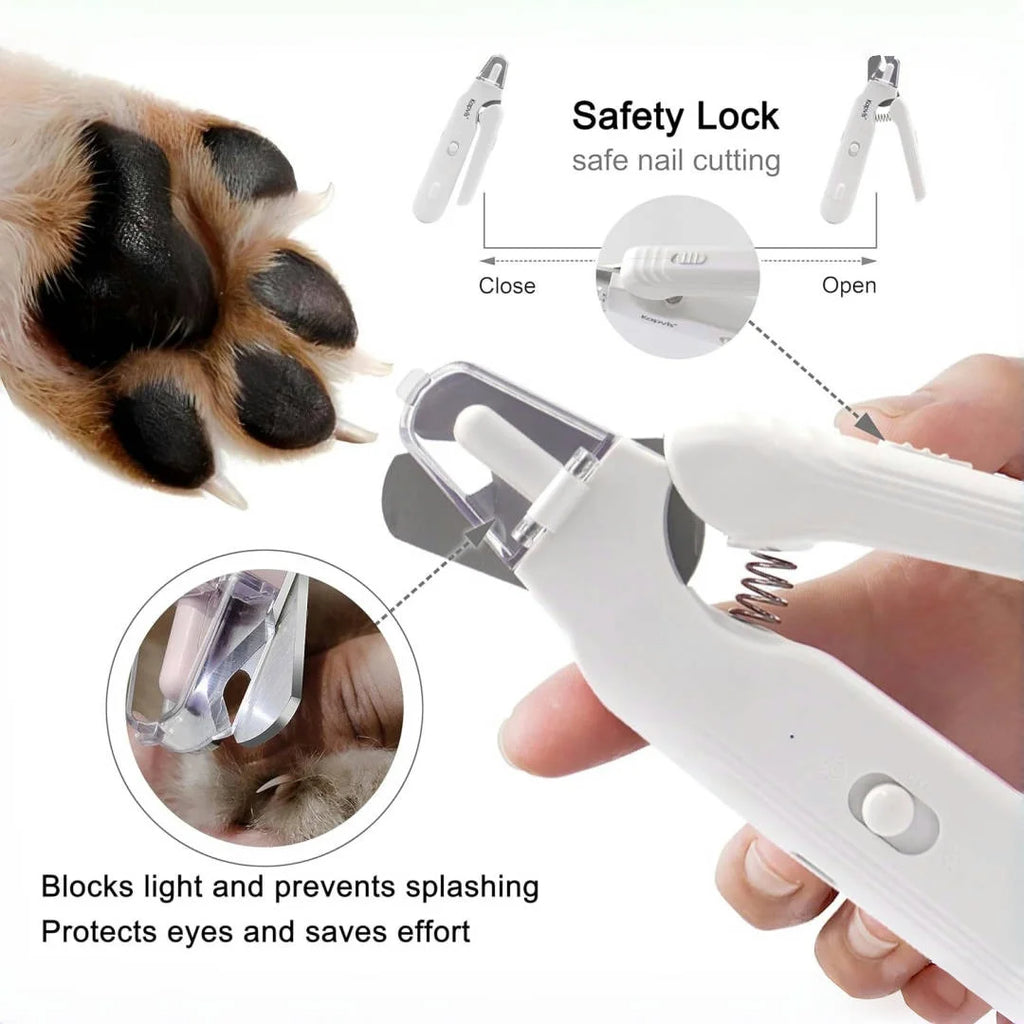 Pet Nail Clippers, Quiet Pet Nail Grinder with 2 LED Lights for Large Medium Small Puppy Dogs and Cats