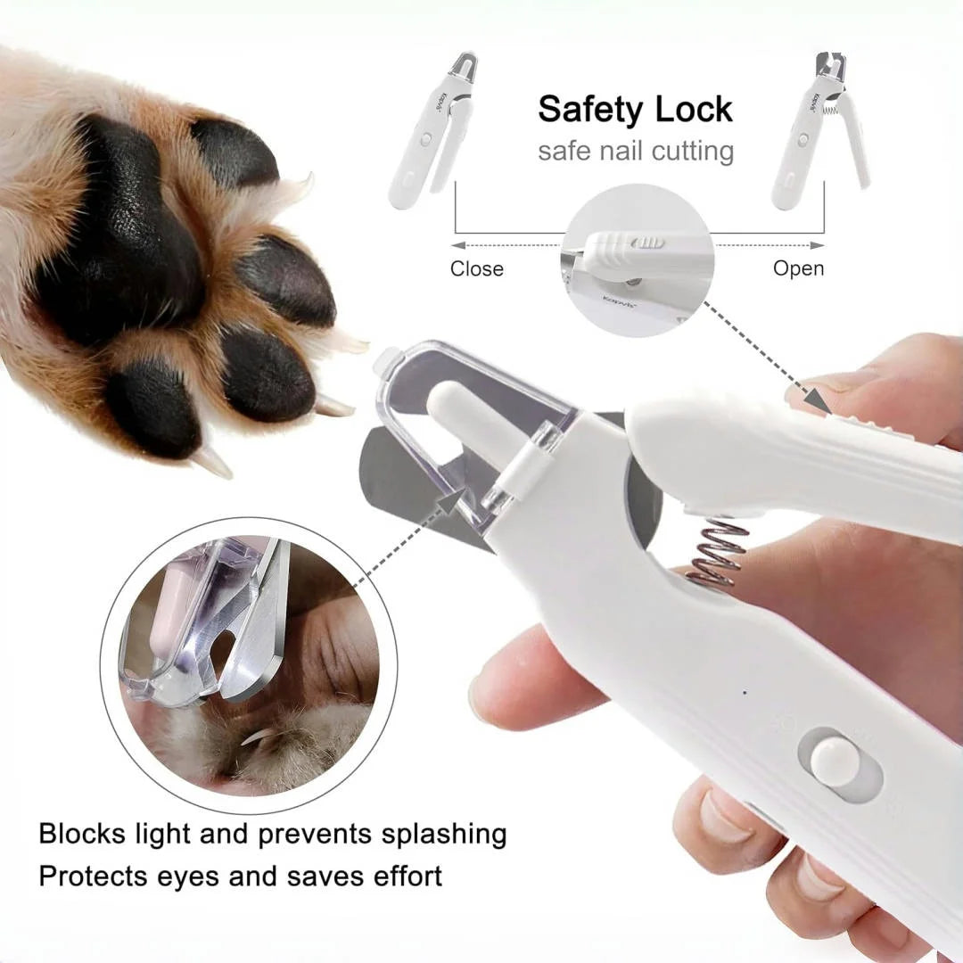 Pet Nail Clippers, Quiet Pet Nail Grinder with 2 LED Lights for Large Medium Small Puppy Dogs and Cats