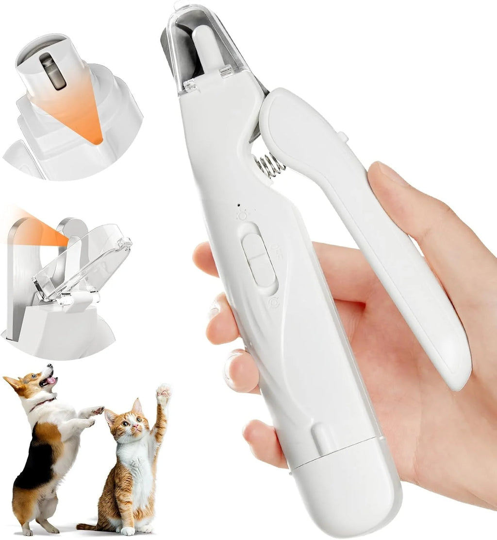 Pet Nail Clippers, Quiet Pet Nail Grinder with 2 LED Lights for Large Medium Small Puppy Dogs and Cats