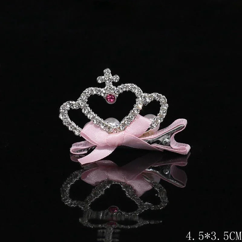 Dog Accessories Pet Grooming for Puppy Cat Dog Hair Clip Crown Bow Pet Hairpins Dog Multicolor Cat Headwear Pet Accessories