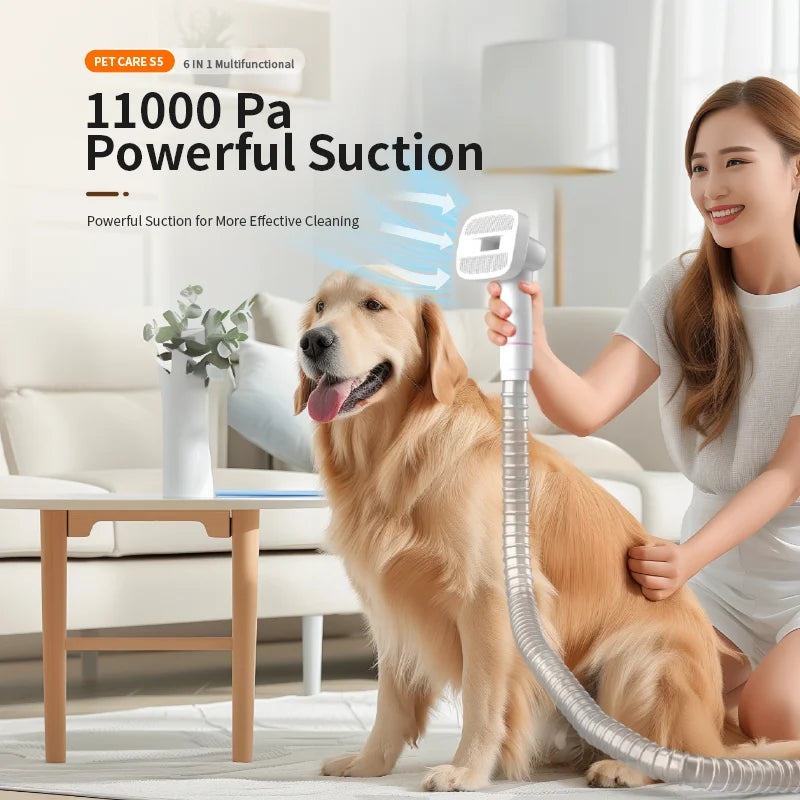 Smart Dog Cat Hair Brush Grooming Vacuum Cleaner Kit for Pets