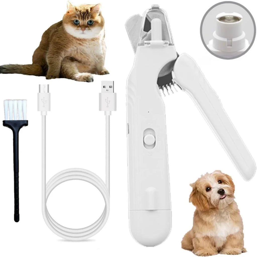 Pet Nail Clippers, Quiet Pet Nail Grinder with 2 LED Lights for Large Medium Small Puppy Dogs and Cats
