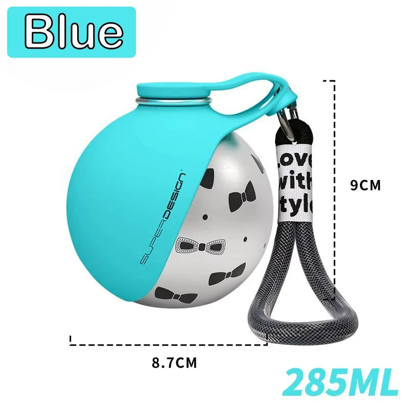 Stay Hydrated on the Go: 2-In-1 Portable Dog Water Bottle - 285ML Stainless Steel & Silicone, Leak-Proof Design for Small Dogs