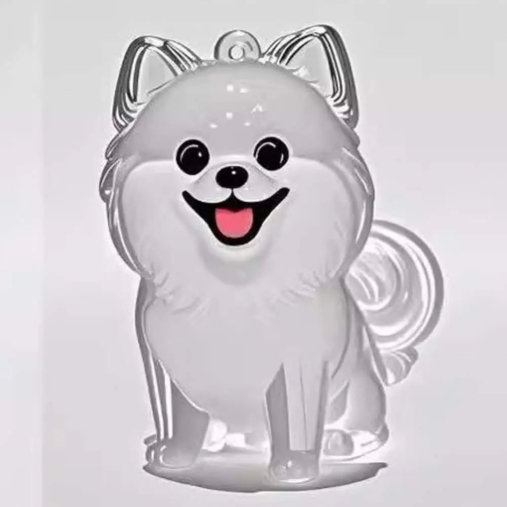 Dog Shape Dog Hair Storage Box Transparent DIY Handmade Pet Hair Keychain Hair Grooming Keyring Puppy Pendants Backpack