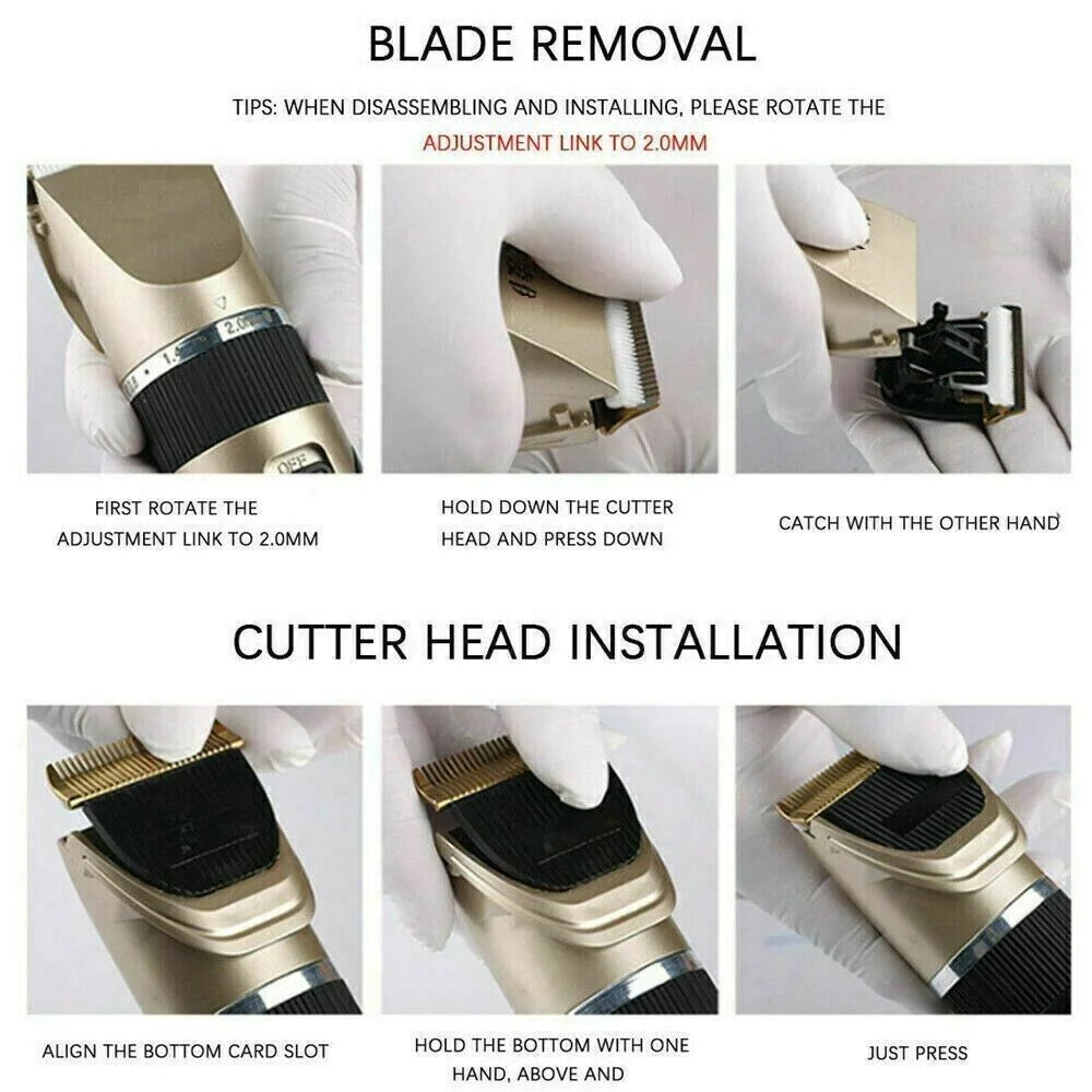 Professional Hair Clippers Trimmer Mens Barber Hair Cutting Kit Machine Cordless