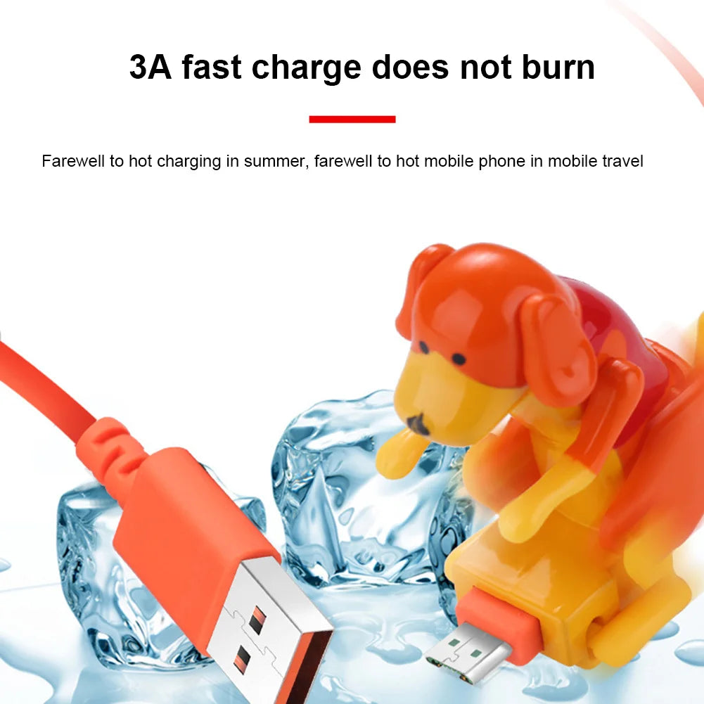 Funny Humping Dog Fast Charger Micro Usb/Ios/Type-C Charging Cable for Apple Android Phone Charger Data Line Decompression Toys