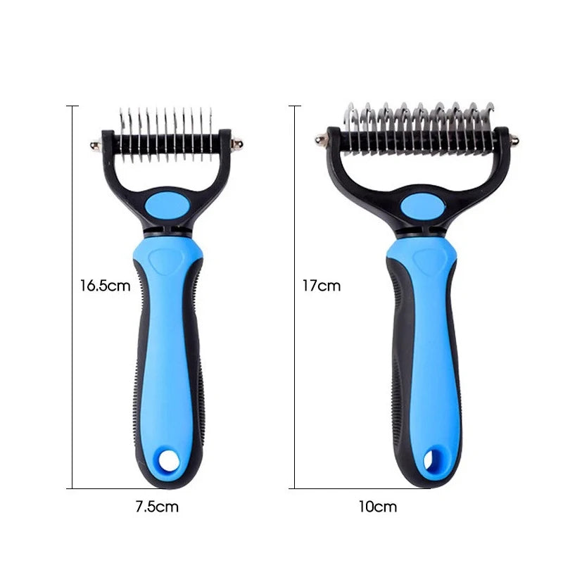 Pet Deshedding Brush Two Sided Pet Grooming Comb Stainless Steel Shedding Pet Comb Professional Hair Removal Brush for Dogs Cats