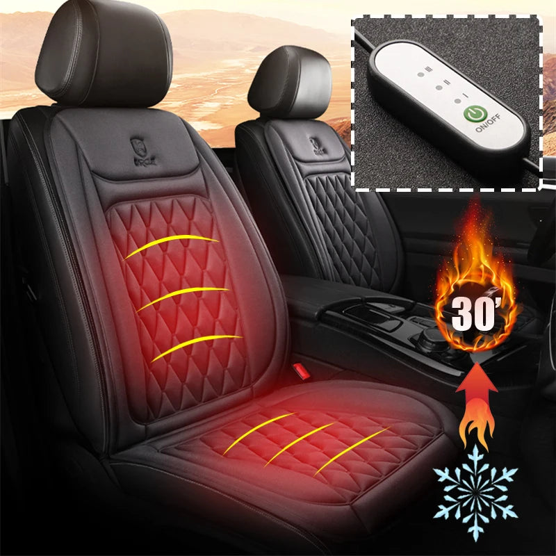 12/24V Heated Car Seat Cover Electric Car Seat Heating Pad Warm Winter Heated Seats Cushion Universal Automobile Seat Covers