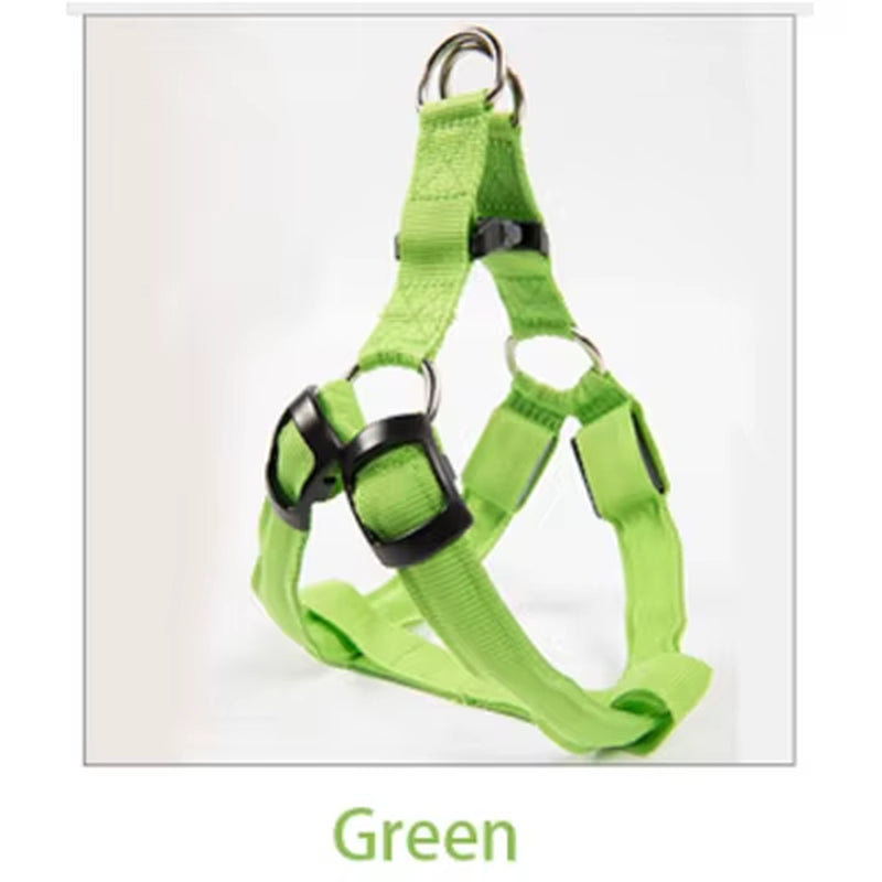 Nylon Pet Safety Harness Dog Accessories Flashing Light Harness LED Dog Harness Leash Rope Belt LED Dog Collar Vest Pet Supplies