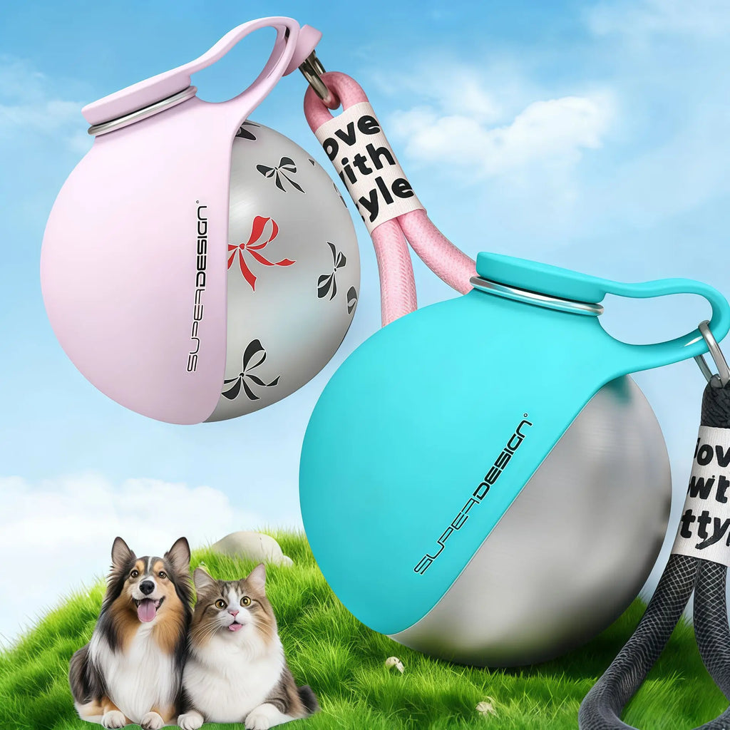 Stay Hydrated on the Go: 2-In-1 Portable Dog Water Bottle - 285ML Stainless Steel & Silicone, Leak-Proof Design for Small Dogs