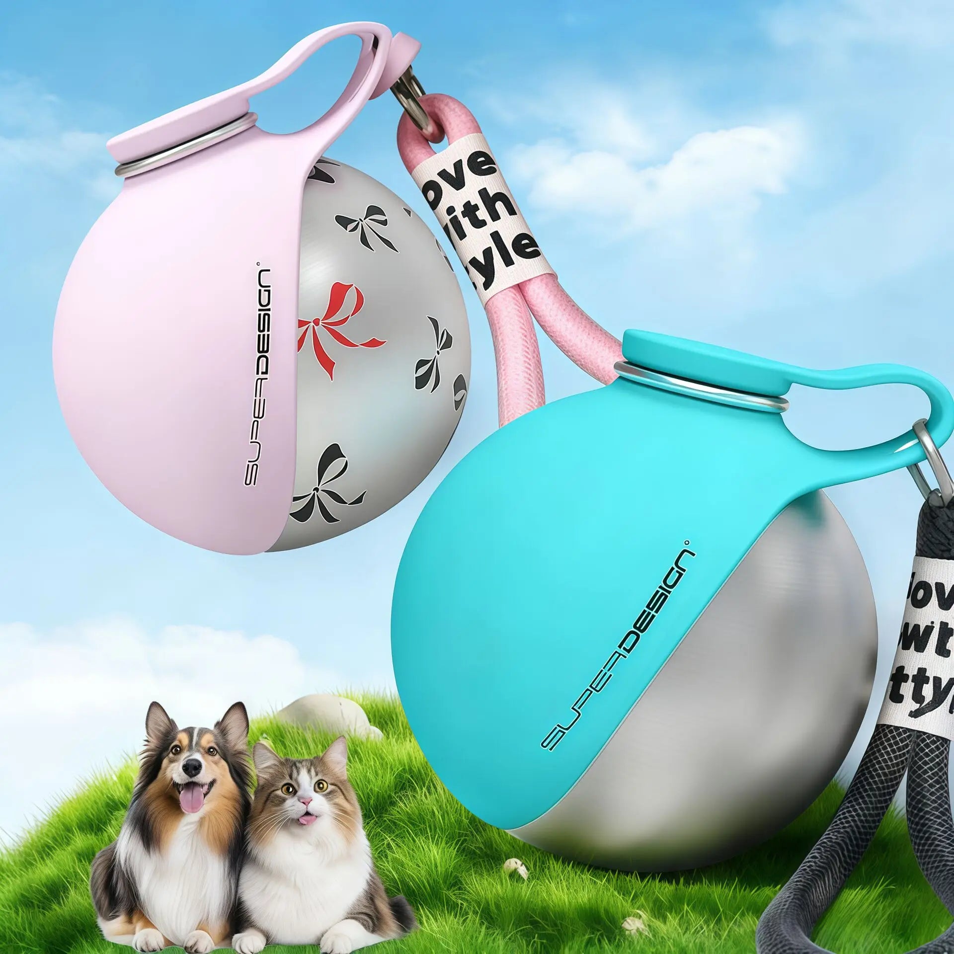 Stay Hydrated on the Go: 2-In-1 Portable Dog Water Bottle - 285ML Stainless Steel & Silicone, Leak-Proof Design for Small Dogs