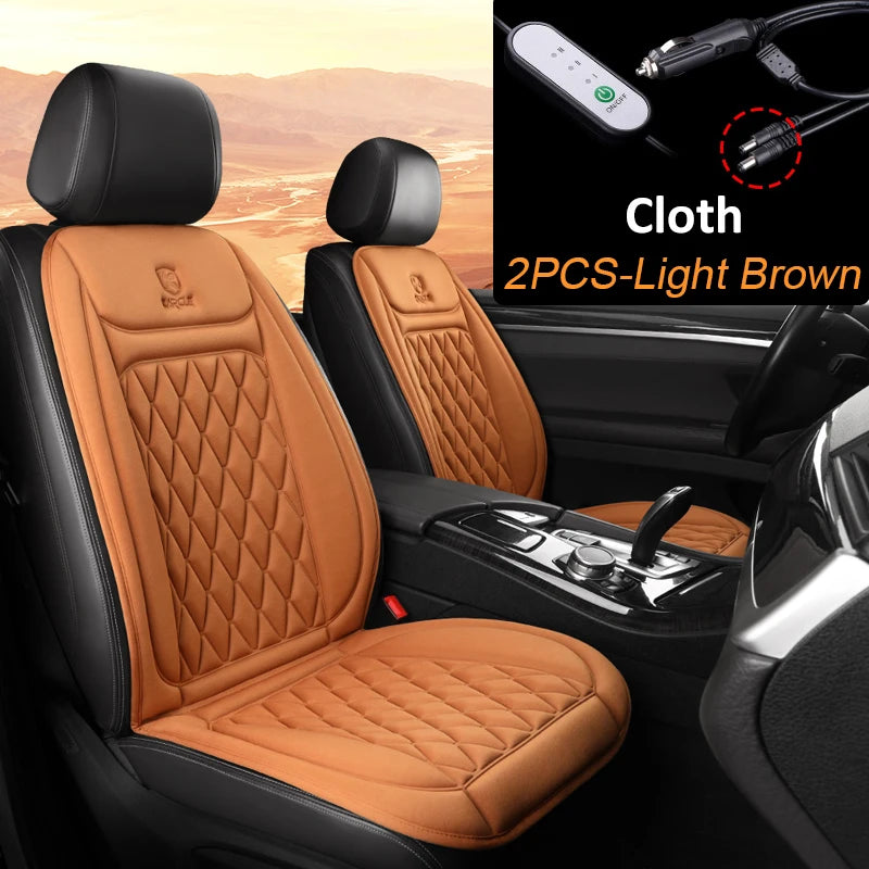 12/24V Heated Car Seat Cover Electric Car Seat Heating Pad Warm Winter Heated Seats Cushion Universal Automobile Seat Covers
